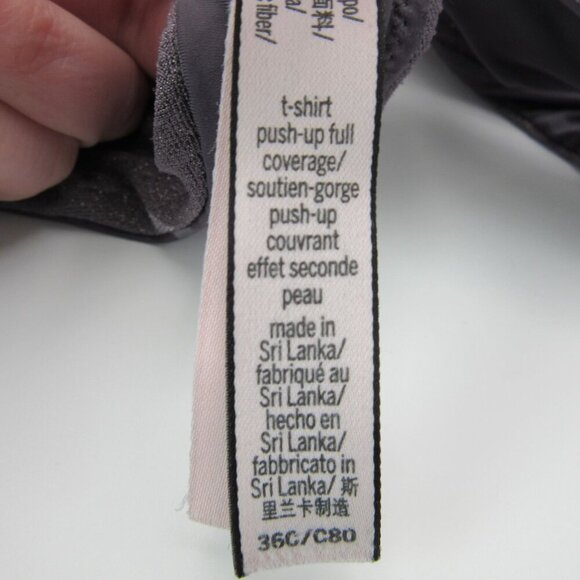 Victoria Secret t-shirt Push Up Full Coverage Bra 36C Dark Purple Glitter - Picture 5 of 5